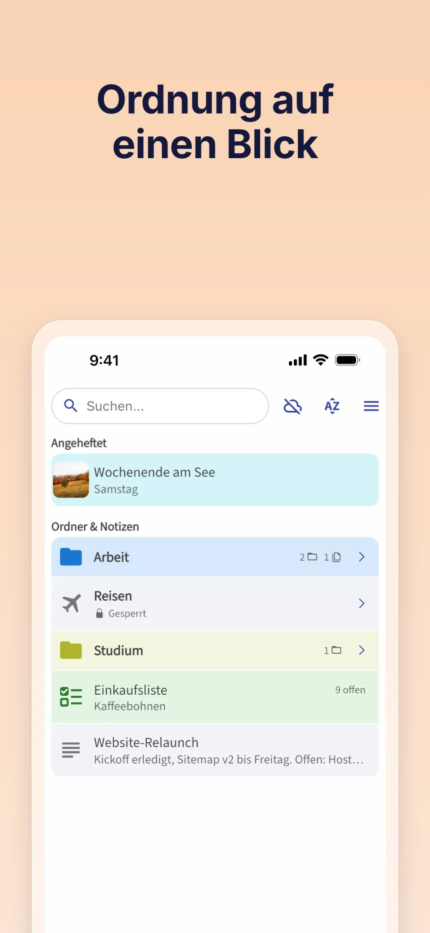 Screenshot der Folino-App